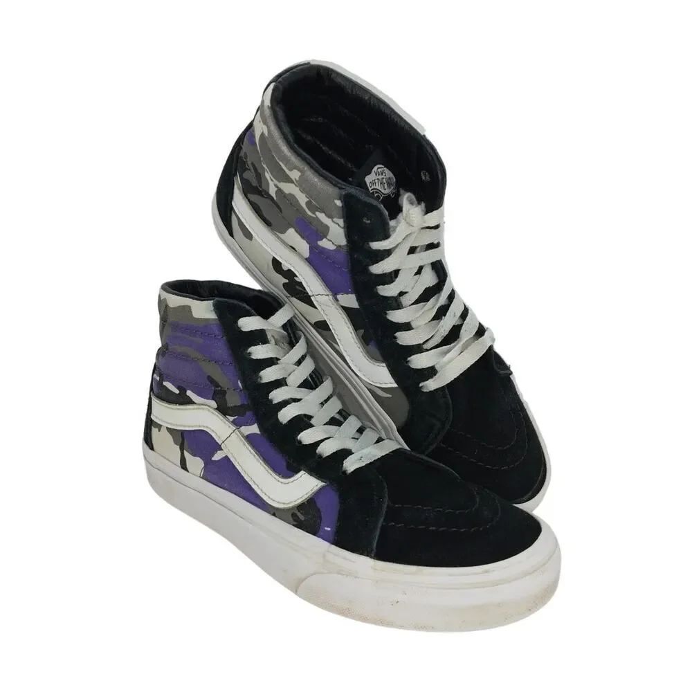 VANS SK8 Mens Pop Camo w/Purple Accents Hi Top Sneakers - Size: 5